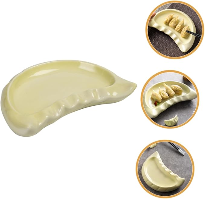 Unique Shape Dumpling Plate Ceramic Dinnerware Snack Plates for Style Table Setting