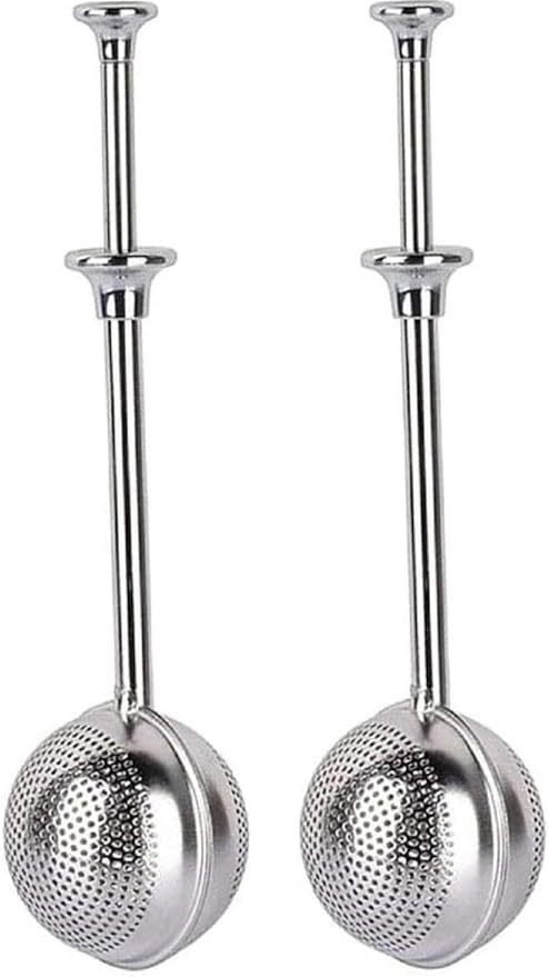 MIAO JIN 2Pcs Stainless Steel Tea Infuser Tea Strainer Sugar Flour Sifters Powdered Sugar Shaker Duster Filters Tea Interval Diffuser for Loose Leaf, Spices, Seasonings(Spherical)