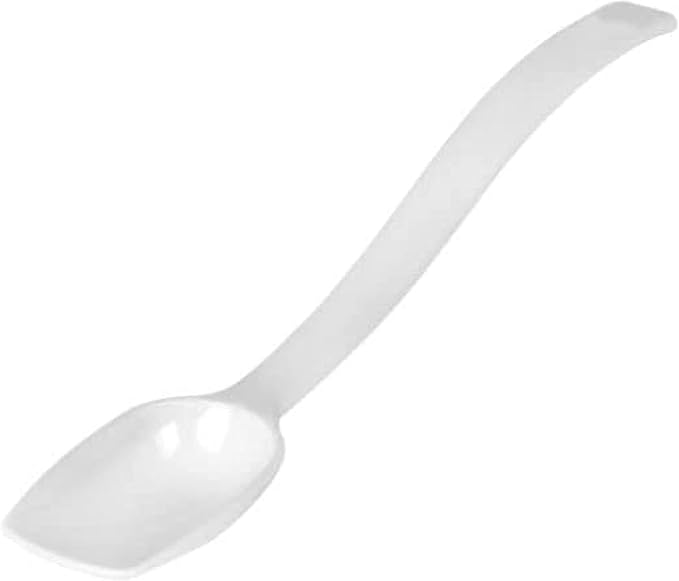TrueCraftware- 3/4 oz Solid Buffet Serving Spoon 10" Polycarbonate White Color Set of 12 -Buffet Serving Utensils Scooping Serving Flatware Set for Catering Party Kitchen Banquet Restaurant