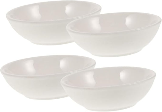 4pcs Elegant Ceramic Sauce Dishes for Dipping Appetizer Plates for Home Restaurant Hotel