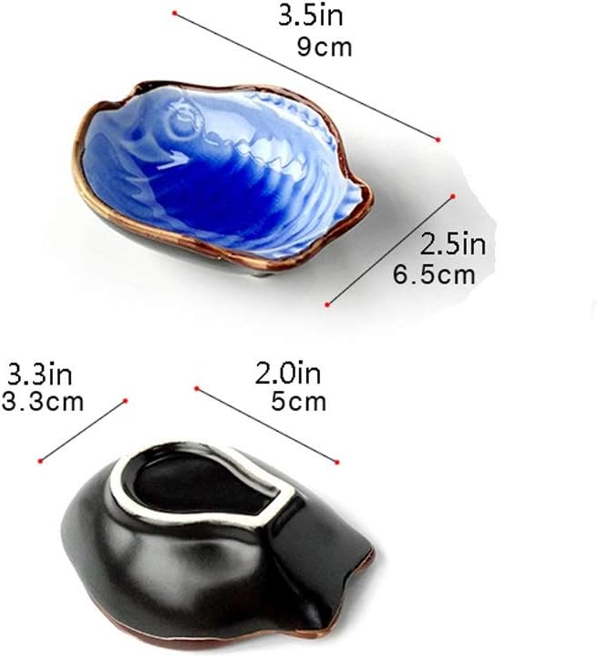 Ceramic cutlery salad bowl Appetizer Plates Japanese Glaze Ceramic Fish shape Porcelain Saucers Bowl Sauce Dishes Sushi Dinnerware, Side Dish Plate Dipping Sauce Dish, Set of 6 small bo