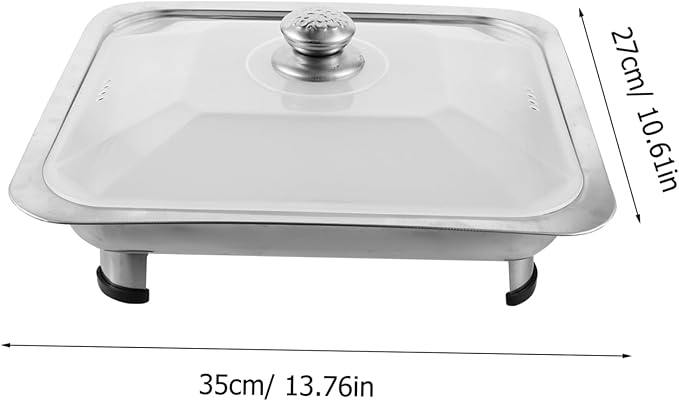 VALICLUD Stainless Steel Dinner Plate Serving Tray Lunch Trays Buffet Food Holder