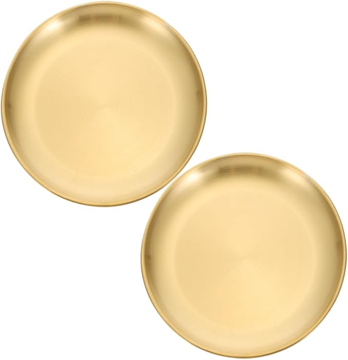 NOLITOY 2pcs Stainless Steel Serving Trays Multifunctional Appetizer Plates for Entertaining Decorative Jewelry Dishes for Home Decor Finish