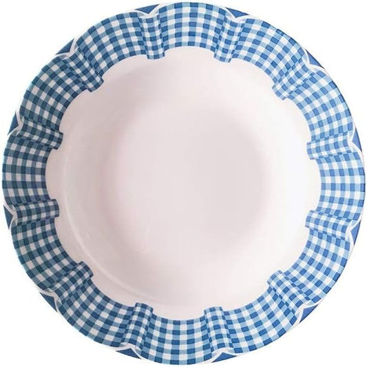Dinner Plates Retro Lace Blue Light Luxury Style Plate Simple Ceramic Breakfast Plate Dessert Plate