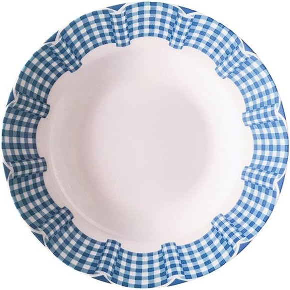 Dining Plate Retro Lace Blue Light Luxury Style Plate Simple Ceramic Breakfast Plate Dessert Plate