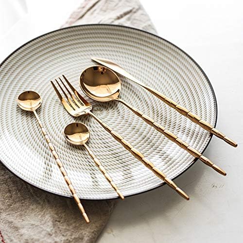 Stainless Steel Flatware serving set,Home Kitchen Eating Tableware Set,Dishwasher Safe,For Home Kitchen Restaurant Hote 5/20/30/40/50/60 Pieces Portuguese Retro Rose Gold 304 Stainless Steel Cutlery S
