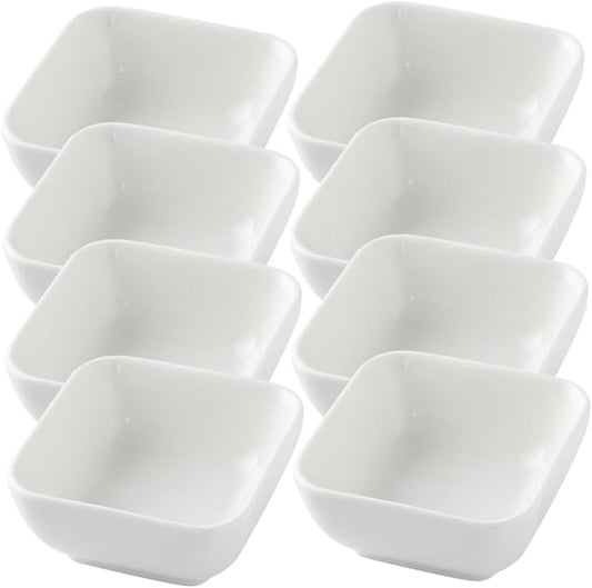 8pcs Heavy Duty Ceramic Appetizer Plates Sauce Dishes for Dipping Spice Bowl Kitchen Supplies