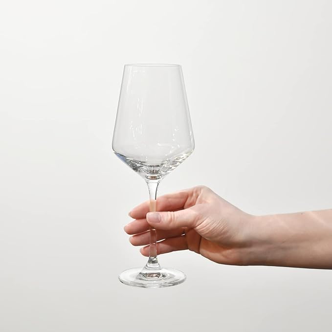 Krosno Large White Wine Glasses Set of 6, 13.2 oz, Avant-Garde Collection, Crystal Glass,Long Stem Wine Glasses for Wines and Cocktails, Glass Set for All Occasions, Dishwasher Safe, Made in Europe