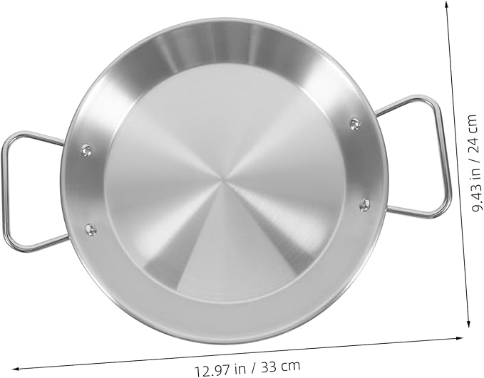 Garneck Stainless Steel Snack Plate Double Handle Salad Dish Versatile Serving Tray