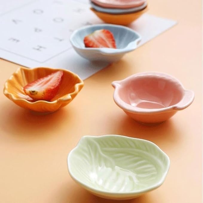 FAREWELL Dipping Bowls Soy Sauce Set Ceramic Soy Sauce Plate Appetizer Plate Dipping Bowl Condiment Plate Bowl Soy Sauce Seasoning Appetizer Bowls (Color : D)