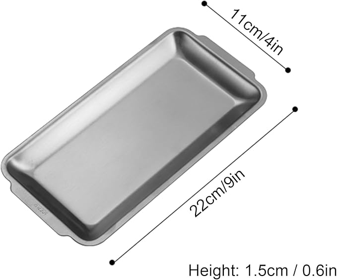 Baking Sheet, Sheet Pans for Baking Stainless Steel, Rectangle Metal Serving Tray with Handles for Dining, Party, Buffet, Dishwasher(Gold,22 * 11cm/9 * 4in)