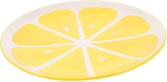Alipis Lemon Ceramic Plate Tray Decor for Fruit Outdoor Serving Tray Lemon Themed Home Food Plates