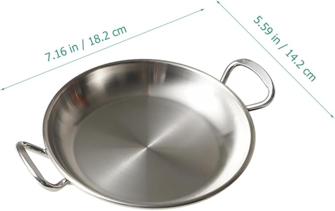 Stainless Steel Serving Plate Double Handles for Seafood and Snacks Kitchen Food Holder for Home Restaurant and Bar