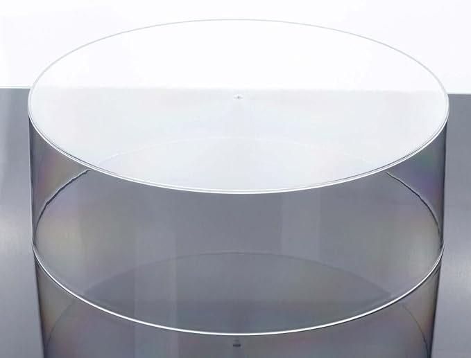 Efavormart 14" Round Clear Acrylic Cake Stand, Transparent Fillable Display Box, Pedestal Riser with Hollow Bottom