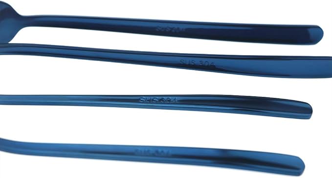 JASHII Mirror Polished Blue 20-Piece SUS304 Stainless Steel Flatware Set,Silverware Set Dinner Knife Fork Spoon Dessert Fork Salad Spoon Service for 4