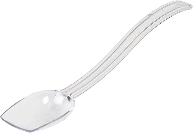 TrueCraftware- 3/4 oz Solid Buffet Serving Spoon 10" Polycarbonate Clear Color Set of 12 -Buffet Serving Utensils Scooping Serving Flatware Set for Catering Party Kitchen Banquet Restaurant