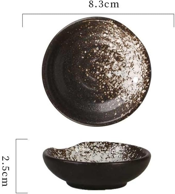 Bowl for Sauce Ceramic Dipping Sauce Dishes, Sushi Soy Bowls Appetizer Plates with Irregular Edge Side Dish