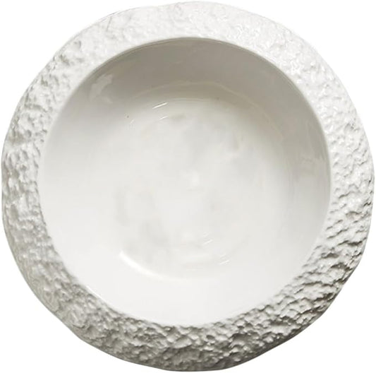 PRETYZOOM Ceramic Appetizer and Dessert Plates Multi-use Household Dish for Fruits Salads and Snacks Elegant Rock Texture for Parties Weddings and Daily Dining
