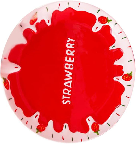 Multifunctional Strawberry Decor Plate Kitchen Ceramic Plate Dinnerware Decorative