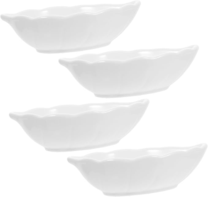 Square Ceramic Dipping Bowls Set of 4 Multi-Purpose Soy Sauce Appetizer Plates for Sushi Ketchup Olive Oil and Seasoning