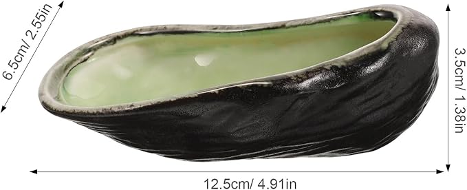 Ciieeo Ceramic Oyster Shell Plate Elegant Sushi Serving Dish for Sauces Appetizers Desserts and Caviar Decorative Food Server for Family Gatherings and Celebrations
