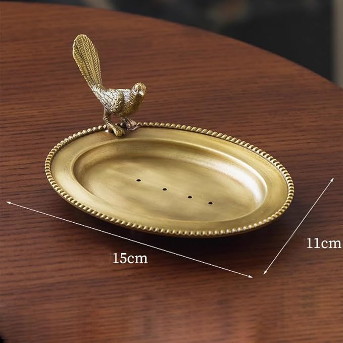 Bird Brass Jewelry Dish Tray,Gold Decorative Ring and Trinket Holder-Decorative Trinket Dish for Rings Earrings Necklaces Bracelet Watch Keys, Birthday Mother's Day Christmas Gift for Women