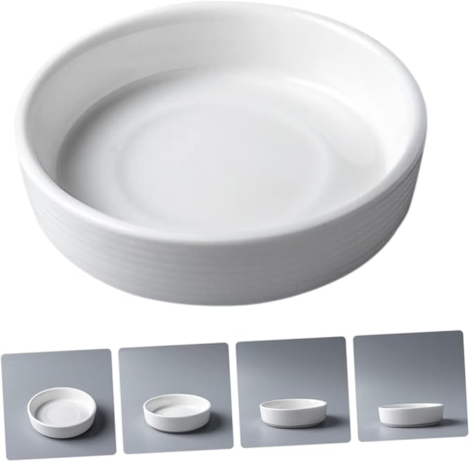 PRETYZOOM 4pcs Ceramic Dipping Sauce Bowls Multi-use Seasoning Plates for Appetizers Condiments Deep Design for Home Restaurant and Celebrations