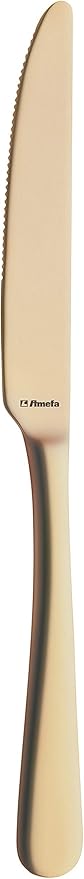 Amefa Austin 20pc Flatware Set - 18/0 Gold Stainless Steel Silverware Set, Knives Forks Spoons - Dinnerware Utensils Gold Silverware