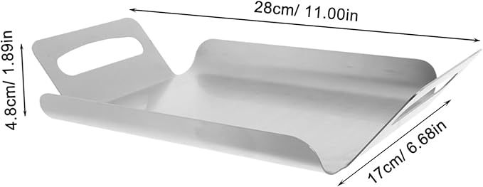 Garneck Korean Style Stainless Steel Bread Tray Silver Multi-Purpose Platter Snack Dishes Cake Tray Portable Serving Platter