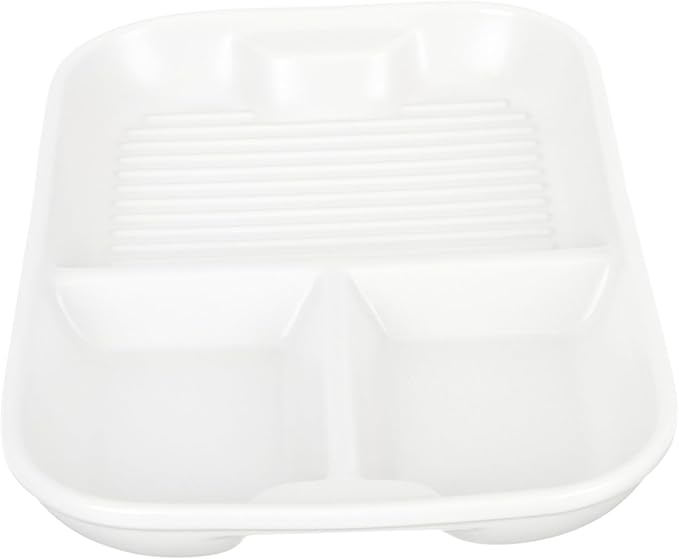 Ceramic Divided Plate and Compartment Snack Serving Tray for Appetizers Breakfast and Parties Easy to Clean Multi Functional Use Kitchens and Outdoors