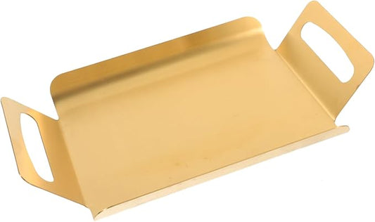 Garneck Stainless Steel Cake Serving Tray Rectangular Portable Snack Tray for Buffet Tea Party Wedding