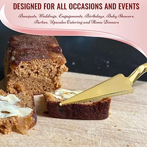 Smarty Had A Party Disposable Plastic Serving Cutlery, Flatware Set, Dinnerware for Wedding, Birthday Party & Other Occasions (Gold, Cake Cutters (12 Cake Cutters))