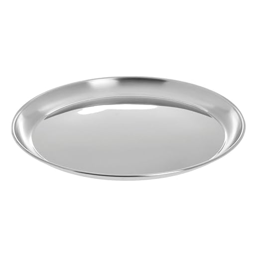 HUBERT Serving Tray Round Silver Stainless Steel - 10" Dia