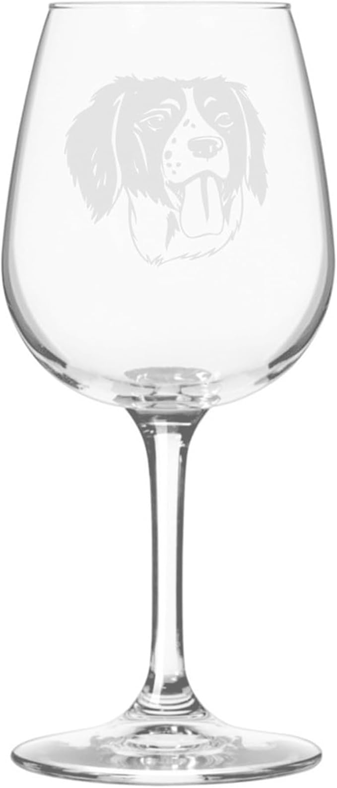 Etched Laser Art Brittany Personalized Dog Themed Etched 12.75oz Wine Glass Custom Dog Breed Wine Glasses, Ideal for Pet Lovers, Unique Birthday Gift for Men & Women, Personalized Gift