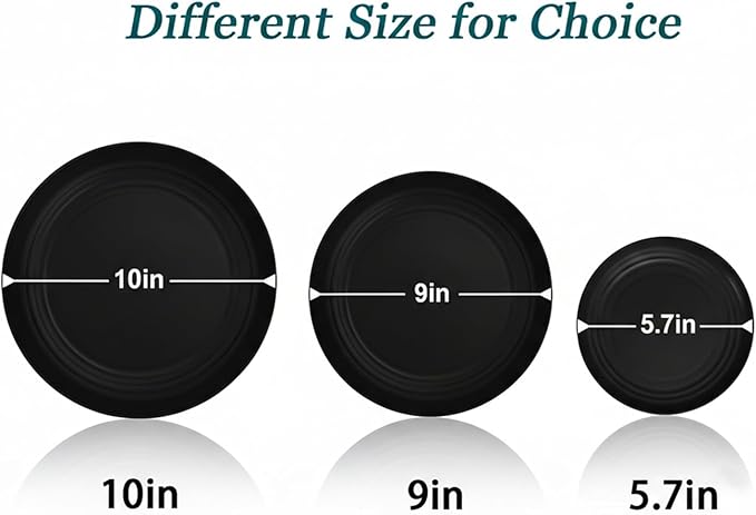 5.7 Inch Dessert Plates Set of 8, Unbreakable Wheat Straw Plate Appetizer Plates, Plastic Plates Reusable, Microwave & Dishwasher Safe Mini Plate for Kitchen (Black)