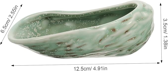 PRETYZOOM Oyster Shell Sushi Trays Ceramic Food Serving Plate Decorative Dinner Plates