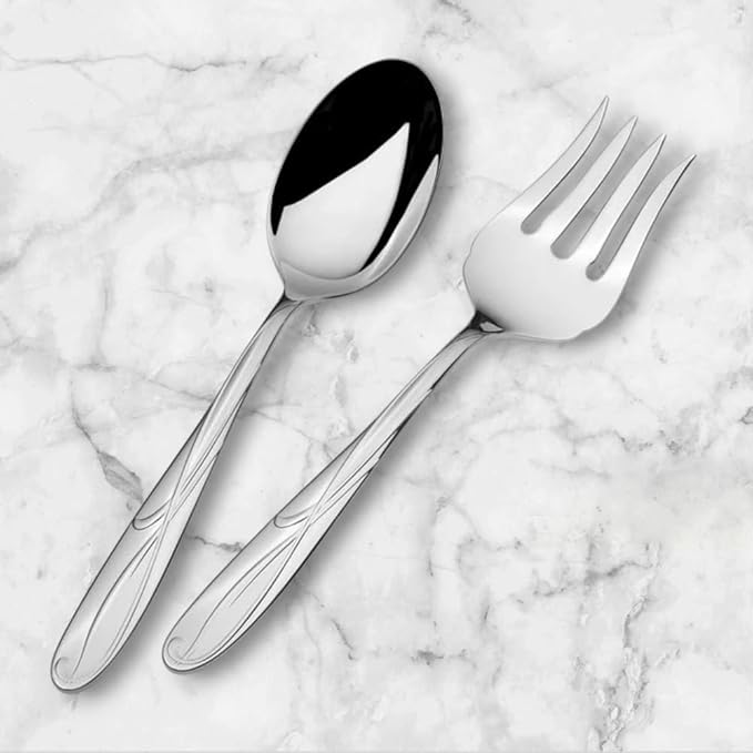 Mikasa Cocoa Blossom Stainless Steel 2pc. Large Serving Set