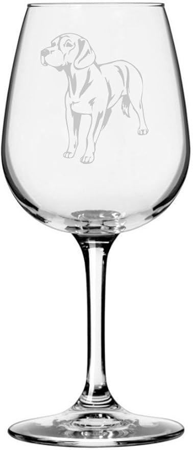 Etched Laser Art Hanover Hound Personalized Dog Themed Etched 12.75oz Wine Glass Custom Dog Breed Wine Glasses, Ideal for Pet Lovers, Unique Birthday Gift for Men & Women, Personalized Gift