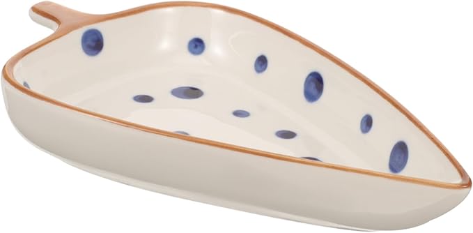 PRETYZOOM Creative Ceramic Leaf Snack Plate Dipping Sauce Dish Multipurpose Side Dish for Home and Restaurant Serving Appetizers Salads Desserts and Snacks