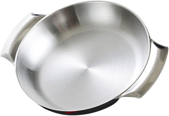 BESTOYARD Stainless Steel Snack Serving Tray Deep Round Plate for Home Elegant Food Storage Container for Parties Birthdays Family Gatherings Easy to Clean Silver Finish