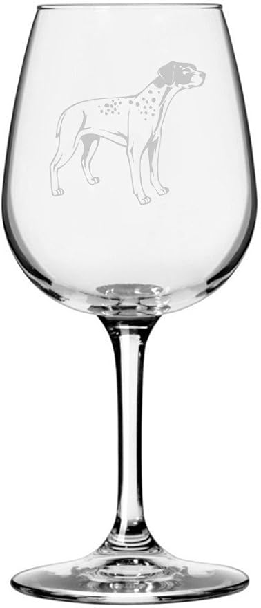Etched Laser Art Braque Francais (Pyrenees) Personalized Dog Themed Etched 12.75oz Wine Glass Custom Dog Breed Wine Glasses for Pet Lovers, Unique Birthday Gift for Men & Women, Personalized Gift