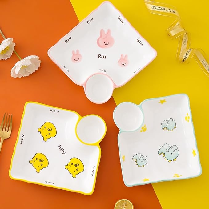 Multi Purpose Appetizer Ceramic Tray Vinegar Bowl Elegant Sushi Cookie Serving Dishes Dipping Sauce Plate for Dumplings French Fries Snacks Homes Restaurants Design Sense Souvenirs
