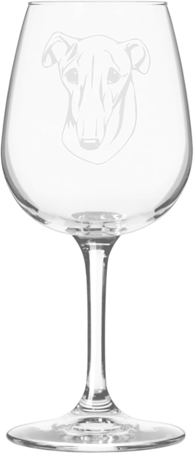 Etched Laser Art Galgo Espanol (Spanish Greyhound) Personalized Dog Themed Etched 12.75oz Wine Glass Custom Dog Breed Wine Glasses for Pet Lovers, Personalized Birthday Gift for Men & Women