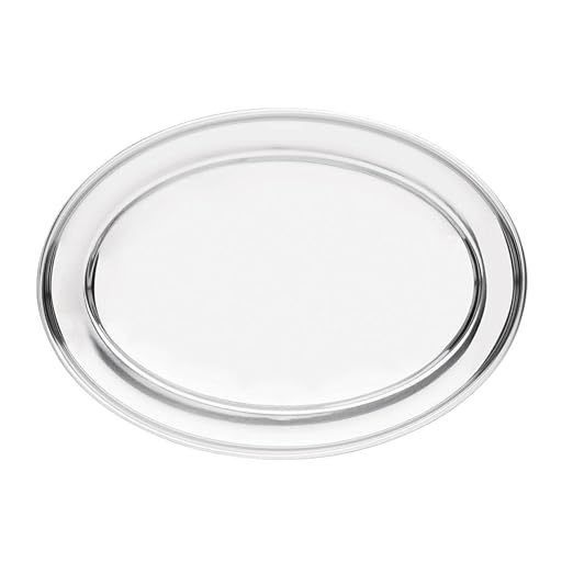 Olympia Oval Serving Tray with Wide Raised Rim Made of Stainless Steel - 455mm