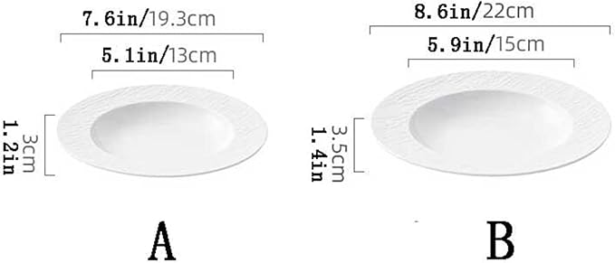 Dinner Plates Set Serving Plate Breakfast Plate Ceramic Straw Hat Plate Deep Dish Western Dinner Plate Salad Plate Hotel Tableware Kitchen Salad Bowl(B)