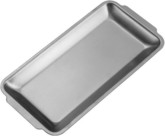 Baking Sheet, Sheet Pans for Baking Stainless Steel, Rectangle Metal Serving Tray with Handles for Dining, Party, Buffet, Dishwasher(Silver,22 * 11cm/9 * 4in)