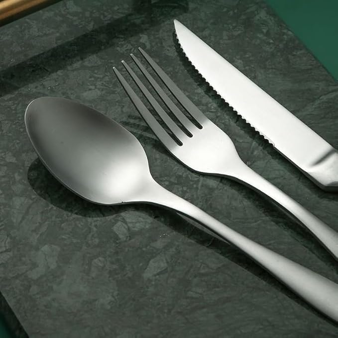 Stainless Steel Flatware serving set,Home Kitchen Eating Tableware Set,Dishwasher Safe,For Home Kitchen Restaurant Hote 6/24/36/48/60/72 Pieces Stainless Steel Knife, Fork And Spoon Hotel Household Ta