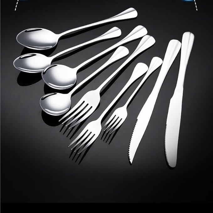 Stainless Steel Flatware serving set,Home Kitchen Eating Tableware Set,Dishwasher Safe,For Home Kitchen Restaurant Hote 9/36/54/72/90/108 Pieces Stainless Steel Knife, Fork And Spoon Household Tablewa