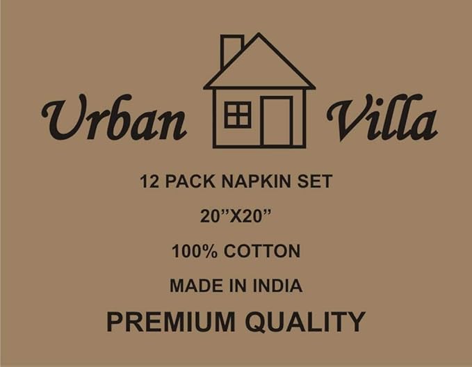 Urban Villa Dinner Napkins Horizontal Stripes Cloth Napkins Set of 12 Ruby/Green Color Dinner Napkins 20x20 Inches 100% Cotton Over sized Cloth Napkins with Mitered Corners Dinner Napkins