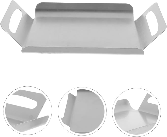 Healifty Heavy Duty Stainless Steel Serving Tray Food Platter for Desserts Table Centerpiece Rustic Home Decor for Restaurants Bakeries and More
